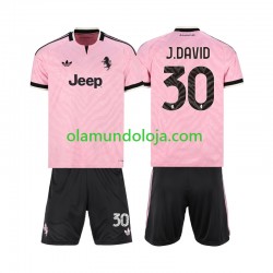 Camisola Juventus Jonathan David 30 Criança Equipamento Segundo 2026-2027 Manga Curta